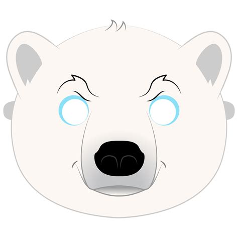 Printable Polar Bear Face Template
