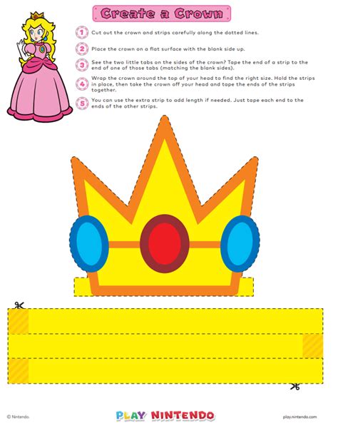 Printable Princess Peach Crown