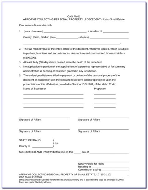 Printable Probate Form 13100