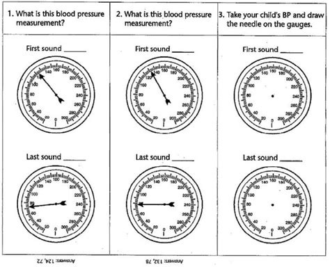 Printable Reading A Blood Pressure Gauge Worksheet