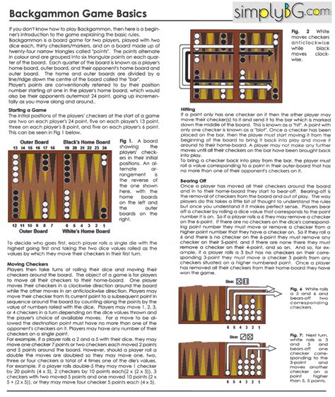 Printable Rules For Backgammon