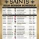 Printable Saints Schedule