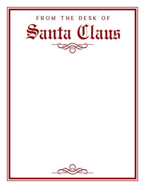 Printable Santa Claus Letterhead