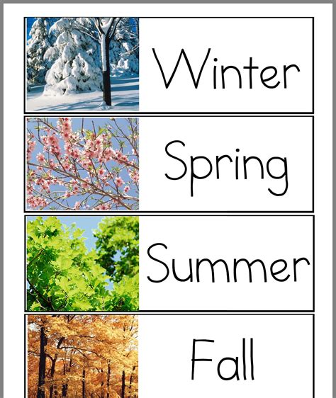 Printable Seasons Of The Year