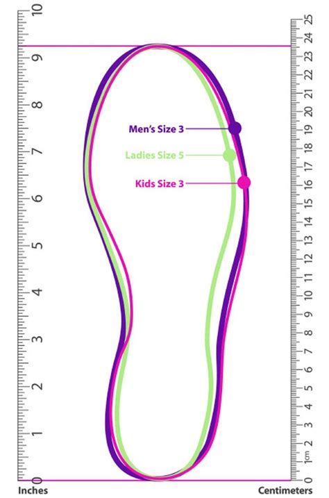 Printable Shoe Size Chart Women's