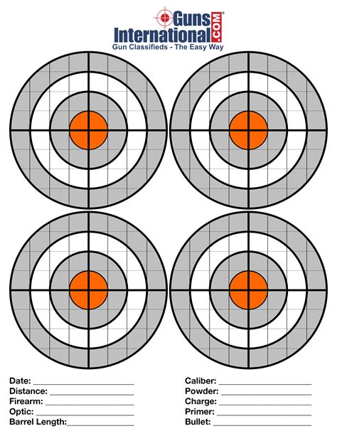 Printable Shooting Targets 85x11