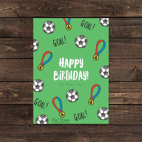 Printable Soccer Birthday Cards