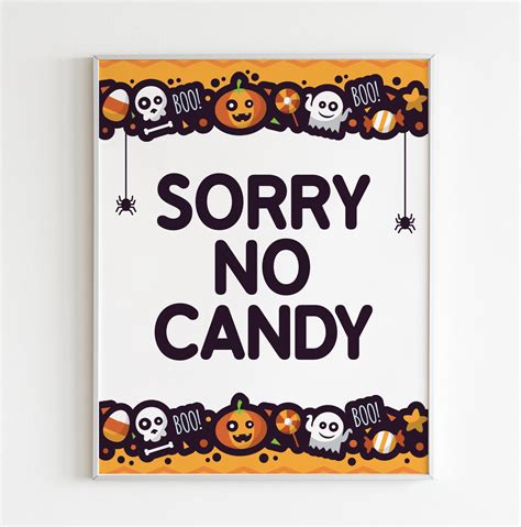 Printable Sorry No Candy Sign