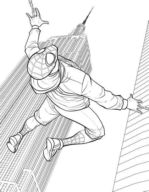 Printable Spider Man Into The Spider Verse Coloring Pages