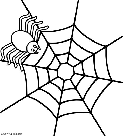 Printable Spider Web Coloring Page