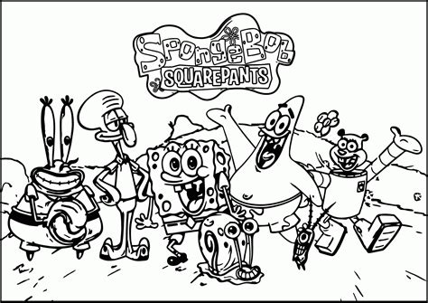 Printable Spongebob Characters Coloring Pages