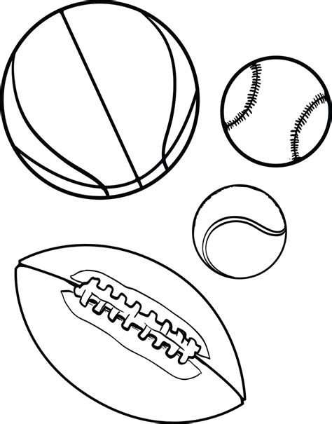Printable Sports Balls Coloring Pages