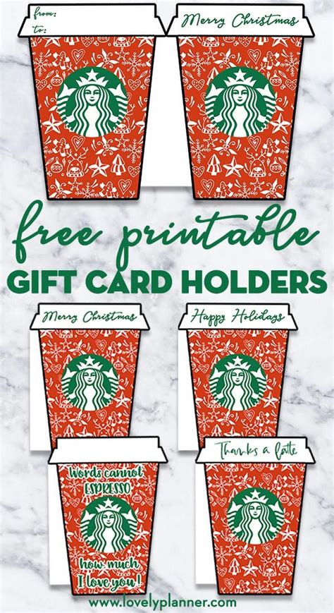 Printable Starbucks Gift Cards