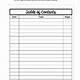Printable Table Of Contents Template