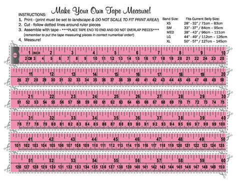 Printable Tape Measure Cheat Sheet