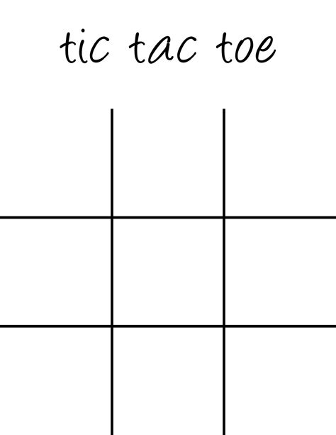 Printable Tic Tac Toe Template