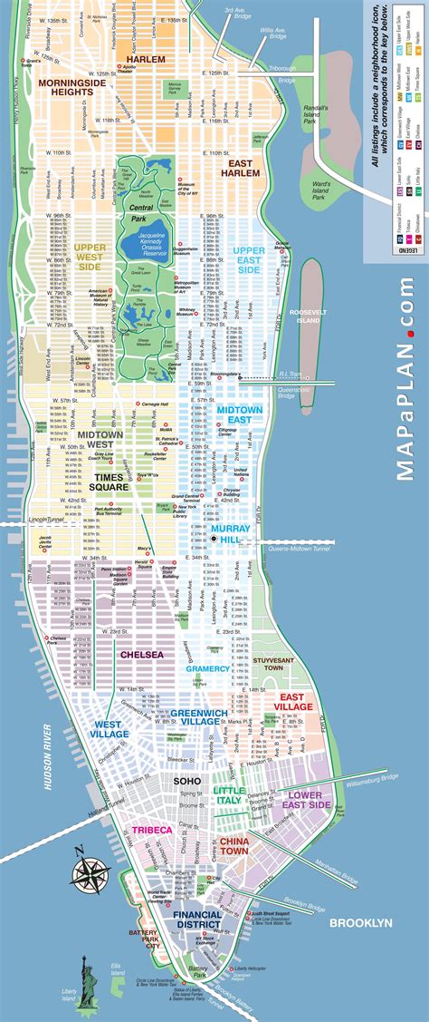 Printable Tourist Map Of New York City