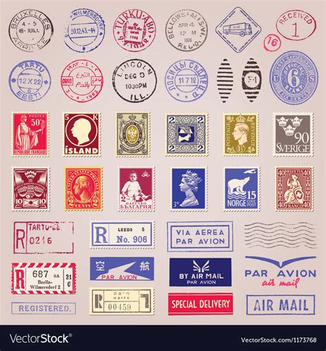 Printable Vintage Stamp Stickers