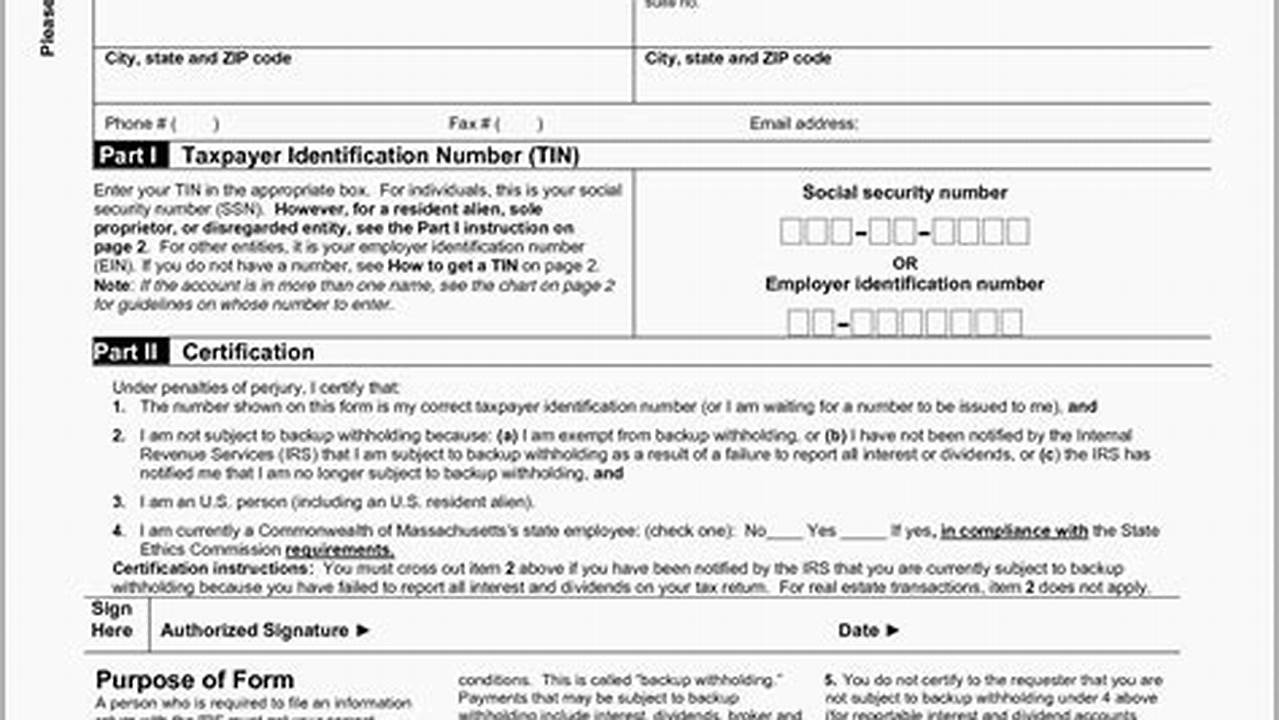 Printable W 9 Form For 2025