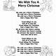 Printable We Wish You A Merry Christmas Lyrics