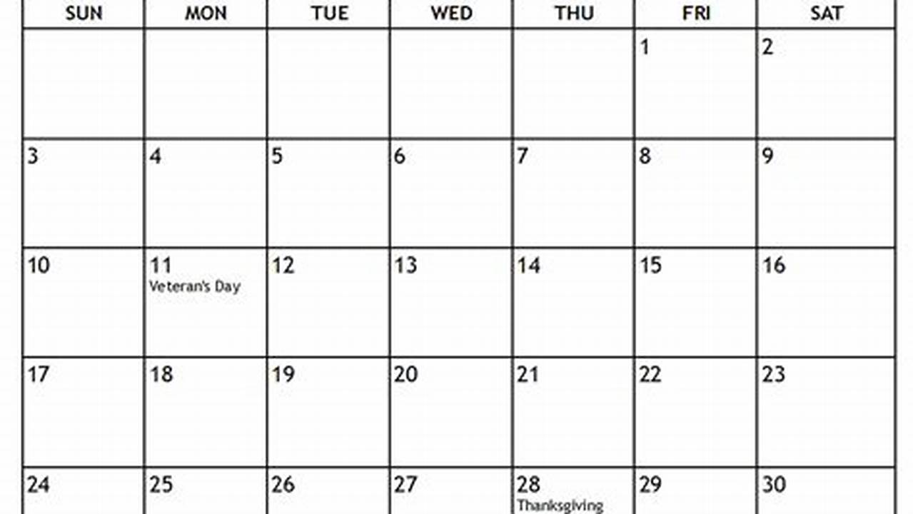 Printable Weekly Calendar November 2024