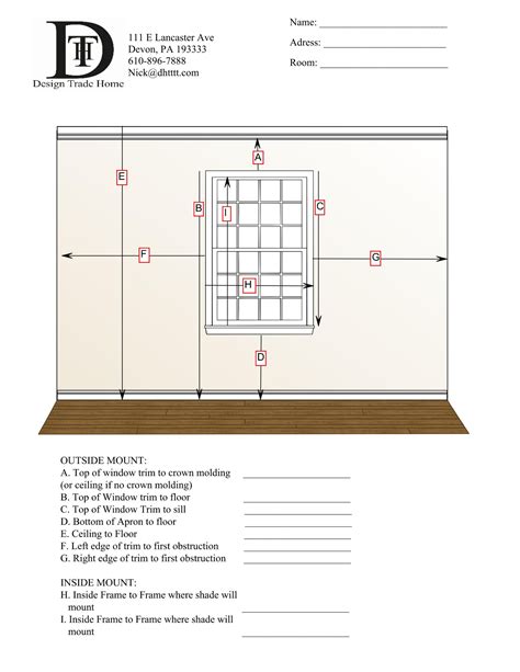 Printable Window Measurement Worksheet