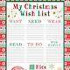 Printable Wish List For Christmas