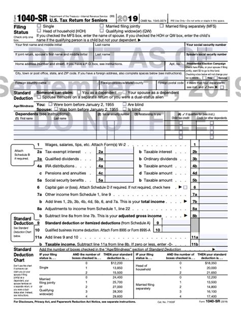 Printable 1040 Sr Form