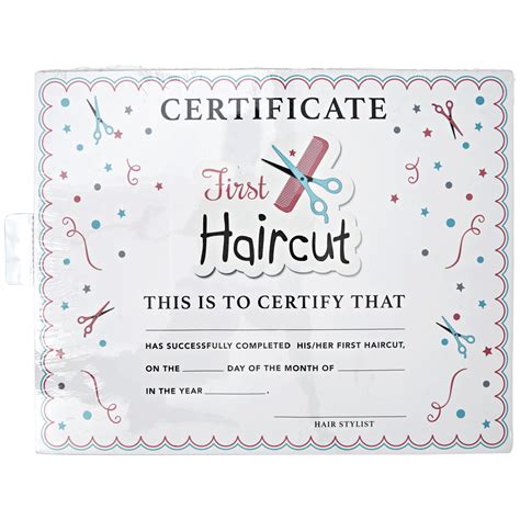 Printable 1st Haircut Certificate