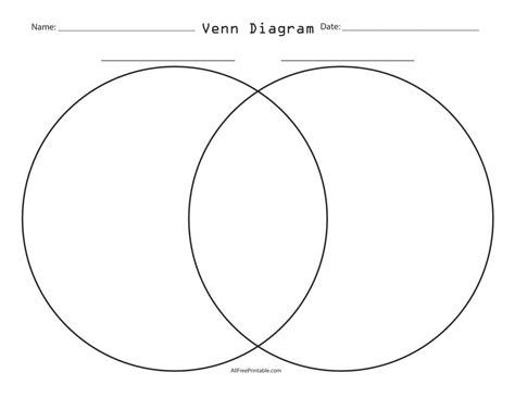 Printable 2 Circle Venn Diagram Template