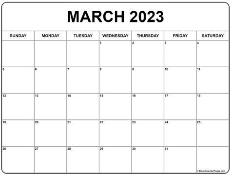 March 2023 Calendar