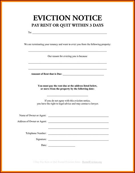 Printable 30 Day Eviction Notice