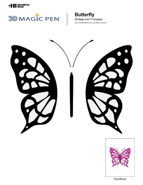 Printable 3d Butterfly Template