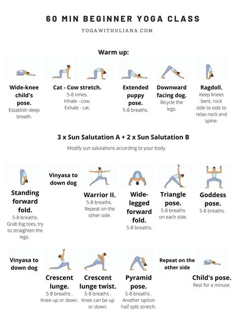 Printable 60 Minute Gentle Yoga Sequence Pdf