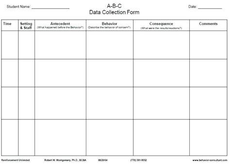 Printable Abc Data Sheet
