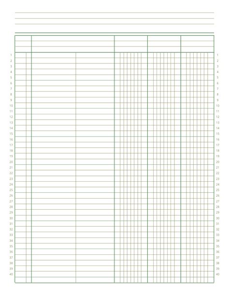 Printable Accounting Ledger Paper