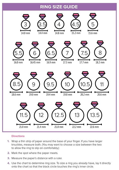 Printable Actual Size Ring Size Chart