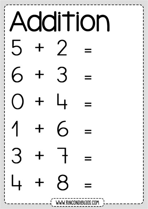 Printable Addition Worksheets For Kindergarten