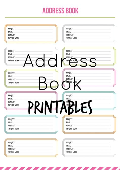 Printable Address Books