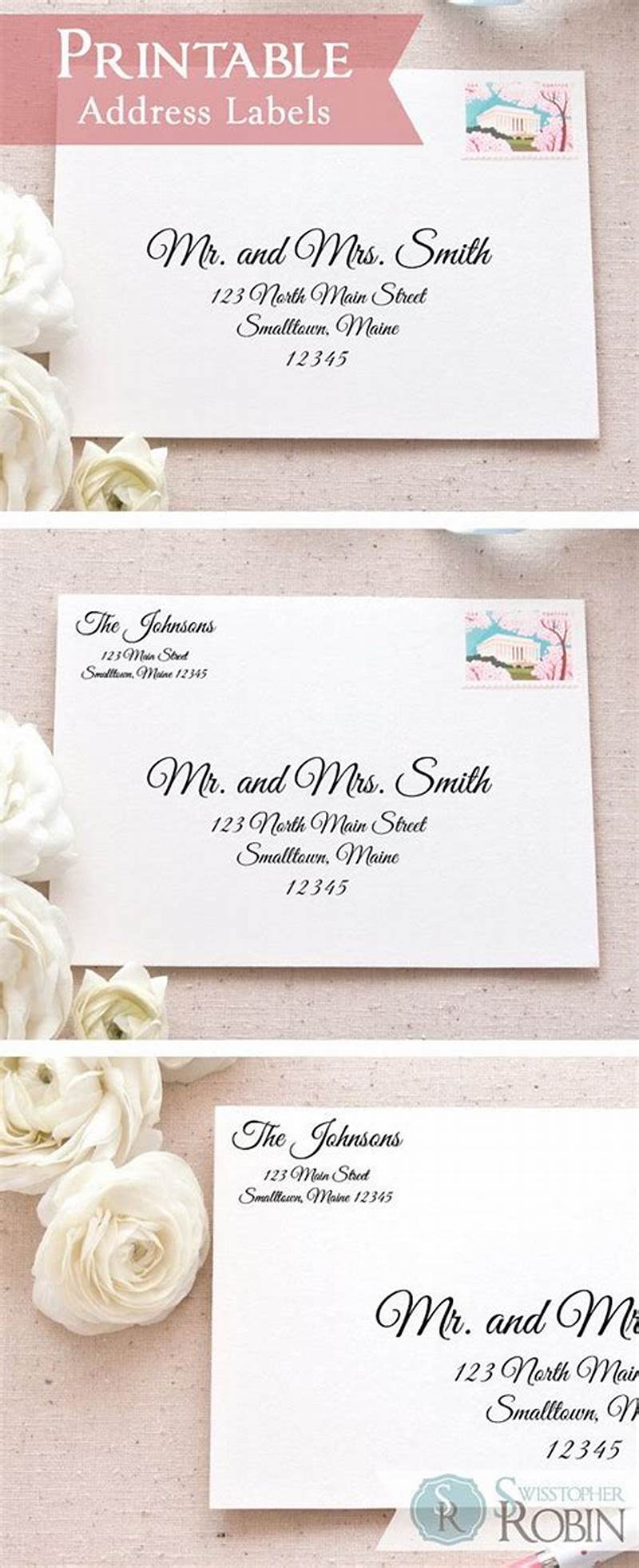 Printable Address Labels For Wedding Invitations