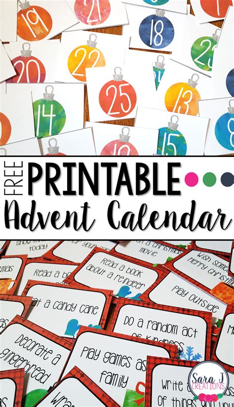 Printable Advent Calendar Ideas