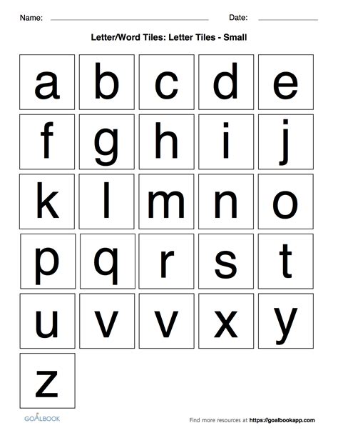 Printable Alphabet Letter Tiles