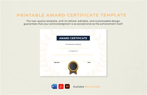 Printable Award
