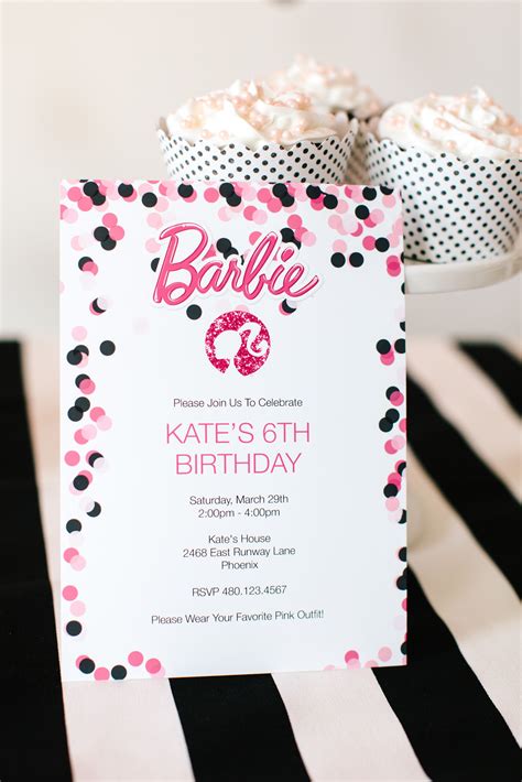 Printable Barbie Birthday Invitations