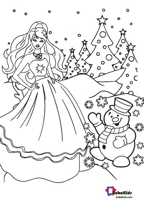 Printable Barbie Christmas Coloring Pages