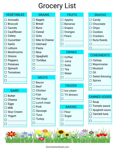 Printable Basic Grocery List