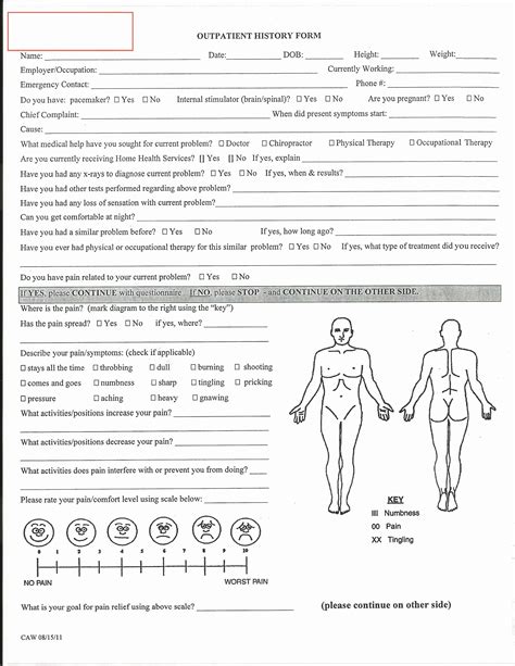 Printable Basic Physical Exam Form