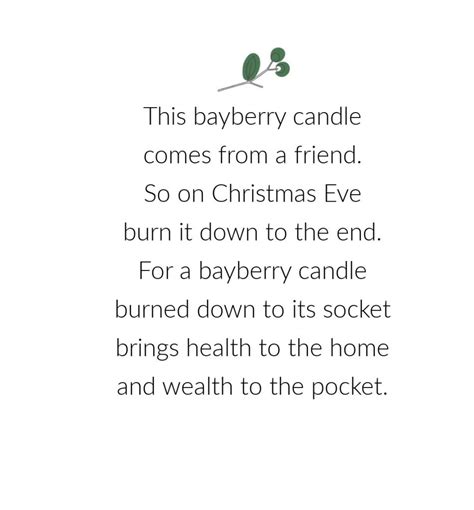 Printable Bayberry Candle Poem