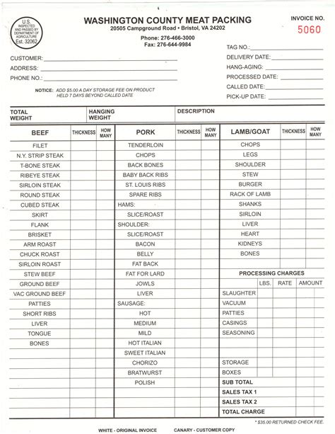 Printable Beef Cut Sheet