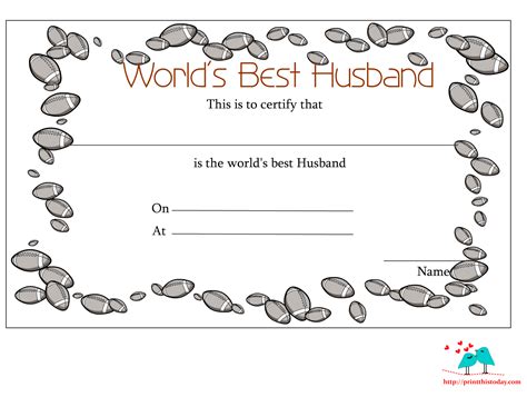 World's Best Husband Certificate Template Download Printable PDF